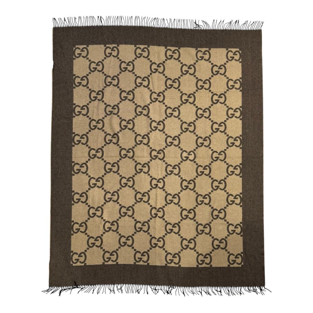 Gucci Monogram Wool & Cashmere Blanket